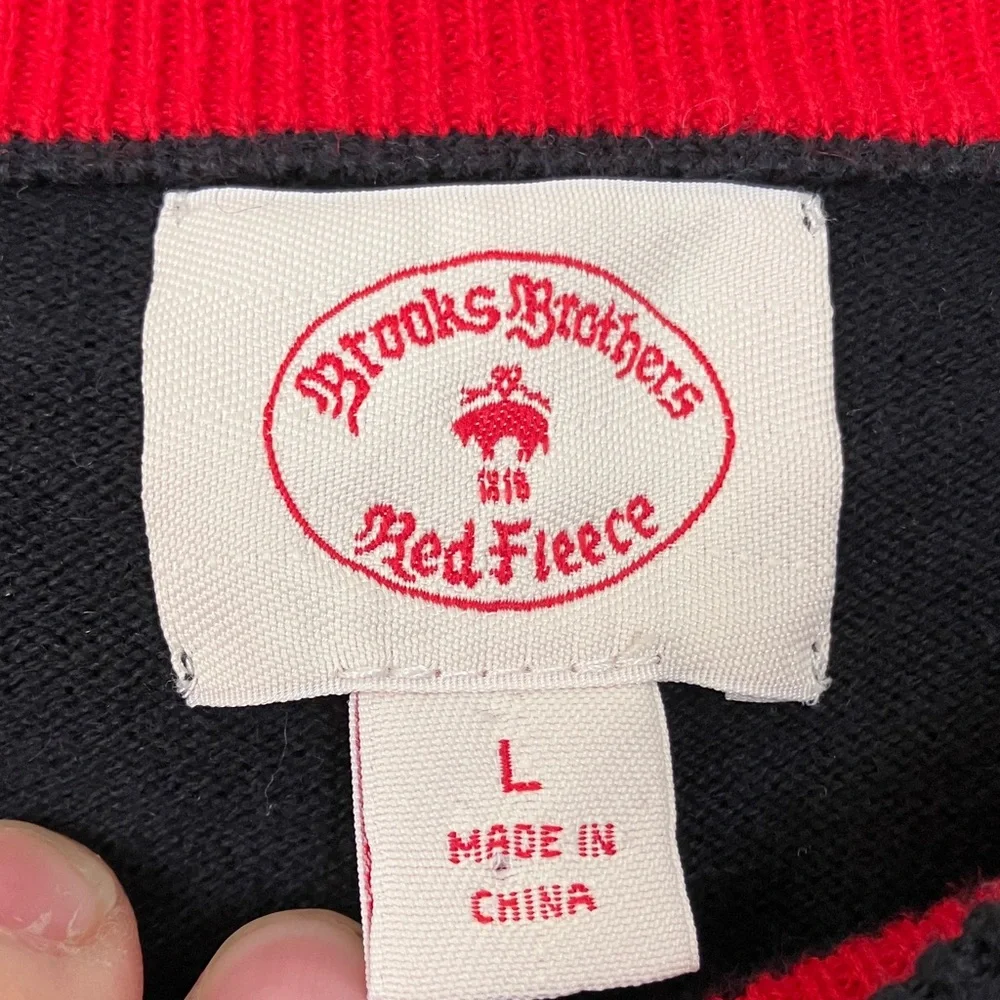 Brooks Brothers Red Fleece Black Cashmere Blend Knit Sweater, L